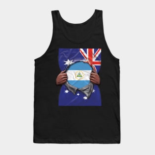 Nicaragua Flag Australian Flag Ripped - Gift for Nicaraguan From Nicaragua Tank Top